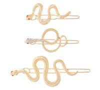 PRETYZOOM 3 Pezzi Fermaglio per Chioma Donna a Forma di Serpente in Lega Leggera Oro, Design Creativo ed Elegante, per Party per Tenere i Chioma Lontani dagli Occhi