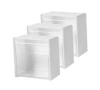 PRETYZOOM 3 pezzi Porta Cotton Fioc da Parete con Scatola per Batuffoli e Lucidalabbra Organizer Bagno Antipolvere Bianco 3 pezzi