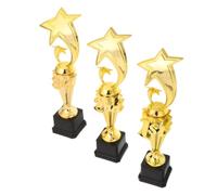 PRETYZOOM 3 Pezzi Set Trofei Primo Secondo Terzo Posto in Plastica Oro