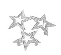 PRETYZOOM 3 pezzi Spilla Forma di Stella con Strass Incastonati Lega Robusta Spille per Scialle Cardigan e Giacca Donna Accessorio Elegante per Abbigliamento e Occasioni Speciali