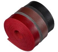 PRETYZOOM 3 Pezzi Striscia Cinturino Ecopelle in Pelle Sintetica Liscia Fasce Piatte per Creazione Borse Fai da Te e Accessori Artigianali Colori Nero caffè Rosso Scuro