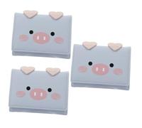 PRETYZOOM 3 Pz Portafoglio da donna a tre ante portafoglio sottile portafoglio pieghevole travel wallet portamonete con scomparti borse portafoglio in pu cartone animato per ragazze ragazza