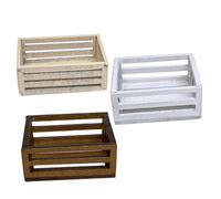 PRETYZOOM 3 Pz Scatola Di Casse Di Legno Cassa Del Latte Della Casa Delle Bambole Vassoio Regalo Portata Cassa Del Latte in Miniatura Modello Cassetta Per Cesto Portaoggetti Artificiale