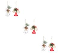 PRETYZOOM 3 Set Ciondolo Albero di Natale Arco Ghirlanda Festone Decorazioni Ciondolo Natalizio Fai da Te Campana di Natale Accessorio Fai da Te Campanello di Natale Bianca Metallo 2 Pezzi*3