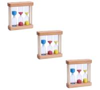 PRETYZOOM 3pezzi Minuti Clessidra Legno Con Sabbia Colorata Timer Per Ragazzo Ragazza e Decorazione Da Scrivania Gioco Educativo Per Sviluppare Pazienza e Perseveranza