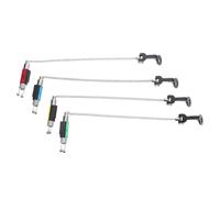 PRETYZOOM 4 Pezzi Allarme Morso per Pesca, Bite Indicator a Catena Flessibile in Ferro e Plastica, senza Luce, Alta Sensibilità, Compatibile la Maggior Parte dei Connettori per Allarmi