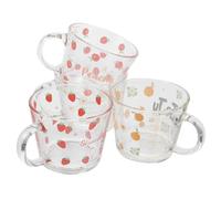 PRETYZOOM 4 Pezzi Bicchieri Vetro Alta Borosilicato con Stampa Frutta Tazze per Bevande e Design e Resistente Al Calore Casuale e Ristoranti