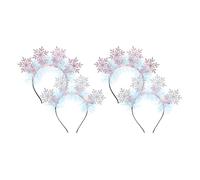 PRETYZOOM 4 pezzi Cerchietti Natalizi con di Glitterato Accessori Capelli in Feltro e Satin Eleganti e Resistenti per Feste di Natale Donna Decorazione Festiva Brillante e Confortevole