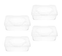 PRETYZOOM 4 Pezzi Dispenser per Salviettine Umidificate Portatile in Pp Coperchio, Scatola Robusta per Salviettine da Cucina e Camera da Letto, Organizer Pratico e Ricaricabile