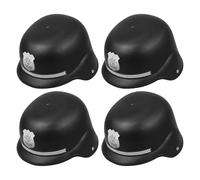 PRETYZOOM 4 Pezzi Elmetto Bobby Britannico Nero per Cappelli da Poliziotto per Cosplay Halloween e Feste di Ruolo