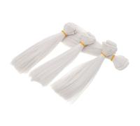 PRETYZOOM 4 Pezzi Estensioni Capelli Bambola Fibre Sintetiche Dritte Resistenti Alte Temperature per Creazione Parrucche Te e Intrecci Artigianali