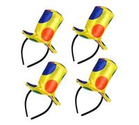 PRETYZOOM 4 pezzi Fasce Cappello Clown Colorate e Divertenti per Adulti Accessorio Halloween e Festa Tema Decorazione Costume Giullare