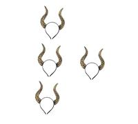 PRETYZOOM 4 Pezzi Halween Horn Testdress fasce corno per donne fascia corna fascia in corno realistico accessorio costume da diavolo Horns demon pu D'oro