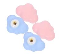 PRETYZOOM 4 pezzi Pomelli per Forma da Maniglie Decorative Rosa e Azzurra per Armadi e Cassettiere per Stanze Dei