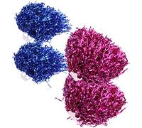 PRETYZOOM 4 Pz Bouquet di Fiori da Cheerleader Pompon Allegri con Anelli Cheer PON PON con Manico Fiore della Mano dello Spirito di Squadra Pompon L'animale Domestico Metallo Gli Sport