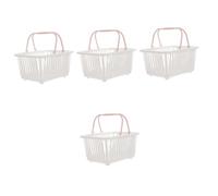 PRETYZOOM 4 Pz Cesto portaoggetti Contenitore con manici cestino portaoggetti cestini di plastica cestino doccia portatile cestino doccia piccolo cestino piccolo con manico pp bianca