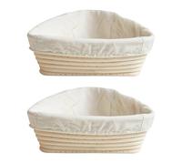 PRETYZOOM 4pezzi Cestino Per Lievitazione Pane Triangolare Cestino Rattan Artigianale Per Pane Con Copertura Tela Per Pasticceri Professionisti e Amatoriali