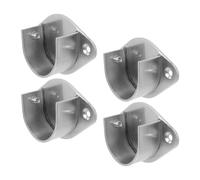 PRETYZOOM 4pezzi Supporti per Asta Armadio in Acciaio Inossidabile Spazzolato Staffe Robuste per Barra Appendiabiti Porta-asta per Guardaroba Bagno Cucina e Spazi Multiuso
