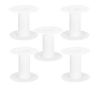 PRETYZOOM 5 Pezzi Bobine di Plastica Bianche per Macchina da Cucire e Ricamo, Avvolgitori per Fili Tensione Regolabile e Design a Forma