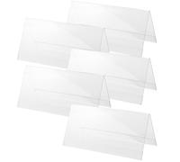 PRETYZOOM 5 Pezzi Segnaletica per Posti a Sedere Multifunzione in Acrilico Trasparente 120x60mm Base Stabile, Cartelli per Matrimoni, Porta Numeri da Tavolo per Eventi, Bar e Ristoranti