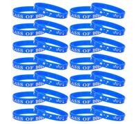 PRETYZOOM 50 Pezzi Braccialetti Laurea Silicone Blu per Festa di Laurea Regali per Studenti Uomo Donna Decorazioni per Cerimonie e Bomboniere Elasticizzata
