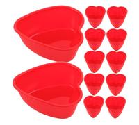 PRETYZOOM 50 Pezzi Stampi in Silicone Stampo Torta Antiaderente per Cupcake Budino e Gelatina Riutilizzabili per Feste e San