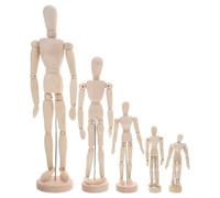 PRETYZOOM 5pezzi Manichino di Legno Articolato Modello Snodabile per Disegno e Anatomia con Base Stabile e Struttura Resistente