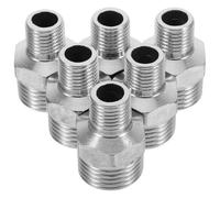 PRETYZOOM 6 Pezzi Adattatore Filettato in Acciaio Inox, Convertitore Filettatura da 12,7 Mm a 20 Mm, Raccordo Riduzione Dimensione Vite Esterna per Tubi da Giardino e Uso Industriale