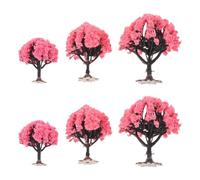PRETYZOOM 6 Pezzi Albero di Ciliegio Artificiale Rosa in Plastica Compatto e Stabile per Paesaggi Ferroviari e Diorami di Paesaggio Decorativi