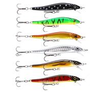 PRETYZOOM 6 Pezzi Mino Fishing Lure Esca Artificiale Minnow 8,5cm 8# ABS a Forma di Pesce, per Pesca a Traina, Facile da Riporre per Attirare Grandi Pesci