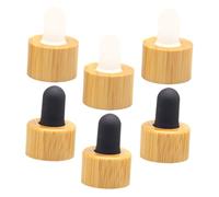 PRETYZOOM 6 pezzi Tappi Contagocce per Bottiglie Olio Essenziali Chiusura Ermetica Resistente Copertura Compatta per Aromaterapia e Te Tappi Neri e senza Tubo