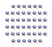 PRETYZOOM 60 Pezzi Ciondoli Occhio del Male in Lega per Gioielli Te Piccoli Amuleti per Collane Bracciali e Accessori con Bordi Dorati Decorazione Versatile per DIY