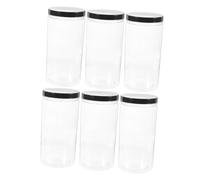 PRETYZOOM 6pezzi Contenitori Di Plastica Con Coperchio Per Alimenti Barattoli Ermetici Riutilizzabili Per Conservazione Di Cereali Riso Fagioli Noci e Tè