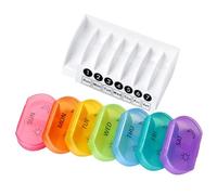 PRETYZOOM 7 Pezzi Portapillole Mini da Viaggio 2 Scomparti, Contenitore PP | Custodia Compatta e Sigillata, Resistente Agli Urti, Pratica da Borsa, per Organizzare Piccole Dosi Settimanali