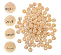 PRETYZOOM 80 Pezzi Perline in Legno Naturale con Parole Benedizione Love Hope Blessed Faith Perline Fai da Te per Braccialetti e Gioielli Sciolte Resistenti e Versatili