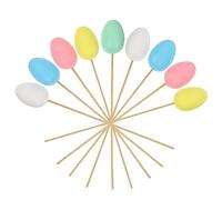 PRETYZOOM 9pezzi Uova di Pasqua di Plastica da Colorare e Dipinte con Bastoncini Decorazioni per Ragazzo Ragazza e FESTIVITÀ Pasquali Colori Misti