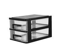 PRETYZOOM Armadio Portaoggetti Portatile a Cassetti Organizer in Plastica Trasparente e Nera Design Multifunzionale Per Ufficio e Studio Mobiletto Portaoggetti a Facile Archiviazione e Decorazione