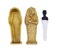 PRETYZOOM Bara Con Statuetta Di Mummia Sarcofago Di Mummia Dipinto A Mano Decorazione in Resina Per Halloween Giocattolo Di Sarcofago Di Mummia