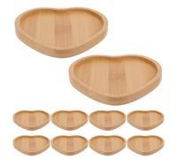 PRETYZOOM Base per Sottobicchieri Fai da Te in Bambù a Forma di Cuore 10 Pezzi, Supporto Artistico per Mosaico Scanalature, Resistente al Calore per Decorazioni Tavolo e Artigianato
