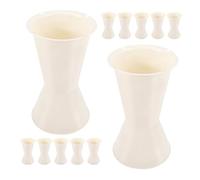 PRETYZOOM Base Portafiori Floreale in Plastica Bianca Rotonda, Set 12 Pezzi, Supporto per Bouquet da Sposa e Centrotavola per Eventi, Base Stabile per Composizioni Floreali da Tavolo,
