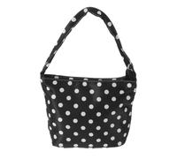 PRETYZOOM Borsa a Puntini per Donne, Tote Nero in Stoffa Raffinata | Aspetto Vintage e Retrò, Leggera da Portare, per Incontri Sociali e Caffetteria, per Contanti e Telefono