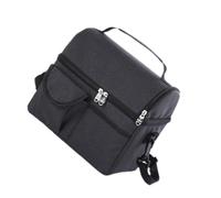 PRETYZOOM Borsa Termica Nera Isolata Doppio Strato in Pvc e Cotone, dal Design a Righe Raffinato, per Donne Lavoratrici e Ragazze per Conservare Bevande e Latte Materno