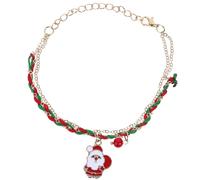 PRETYZOOM Bracciale Charm a Tema Babbo Natale Intrecciato in Nylon Natalizio Accessorio Semplice e Adorabile per Donne, per Atmosfera Festiva e Abbigliamento Quotidiano
