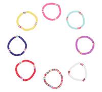 PRETYZOOM Braccialetti Elastici per Ragazze e Donne, Stile Minimalista, Comodi Set 8 in Argilla Polimerica Colorata e Adatti la Spiaggia Estiva