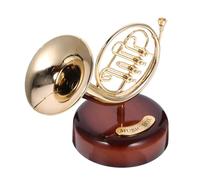 PRETYZOOM Carillon Classico a Orologeria a Carica Manuale in ABS, Scatola Melodica Vintage a Forma di Corno, Decorazione Musicale per Tavolo da Toeletta e Regalo di Compleanno per Donne