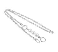 PRETYZOOM Catena per Borsa con Perle Imitazione Argento Resistente e Leggera Tracolla Sostitutiva per Borsette Donna Accessorio Fai da Te per Cambiare Stile Handbag