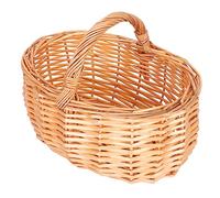 PRETYZOOM Cesta Portaoggetti Rattan Intrecciato Piccola e Leggera Per Picnic e Decorazioni Domestiche Maniglia Per Facilità Di Trasporto Perfetta Per Frutta e Snack