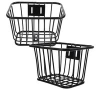 PRETYZOOM Cestino Anteriore per Bicicletta in Metallo Set da 2 Pezzi Cestino per Manubrio Stabile e Rimovibile Accessorio per Bici da Esterno Supporto Portaoggetti