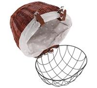 PRETYZOOM Cestino con Copertura a Rete Staccabile per Bicicletta in Vimini Marrone e Supporto Robusto per Cani e Animali Domestici per Spesa e Spostamenti Quotidiani