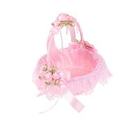 PRETYZOOM Cesto di Fiori per Matrimonio Realizzato Decorato Fiocco Elegante e Romantico per Contenere Fiori o Petali di Rosa per Eventi Speciali come Matrimoni Lauree e Banchetti